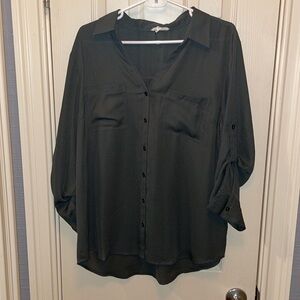 Olive green long sleeve blouse
